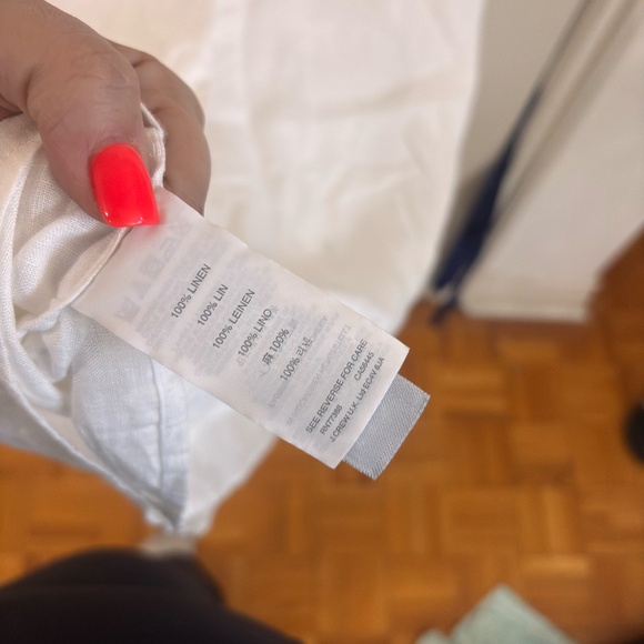 J.Crew linen white dress spaghetti straps oversized - Picture 6 of 6